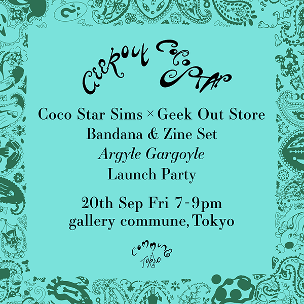 Coco Star Sims × Geek Out Store Bandana & Zine Set “Argyle Gargoyle”