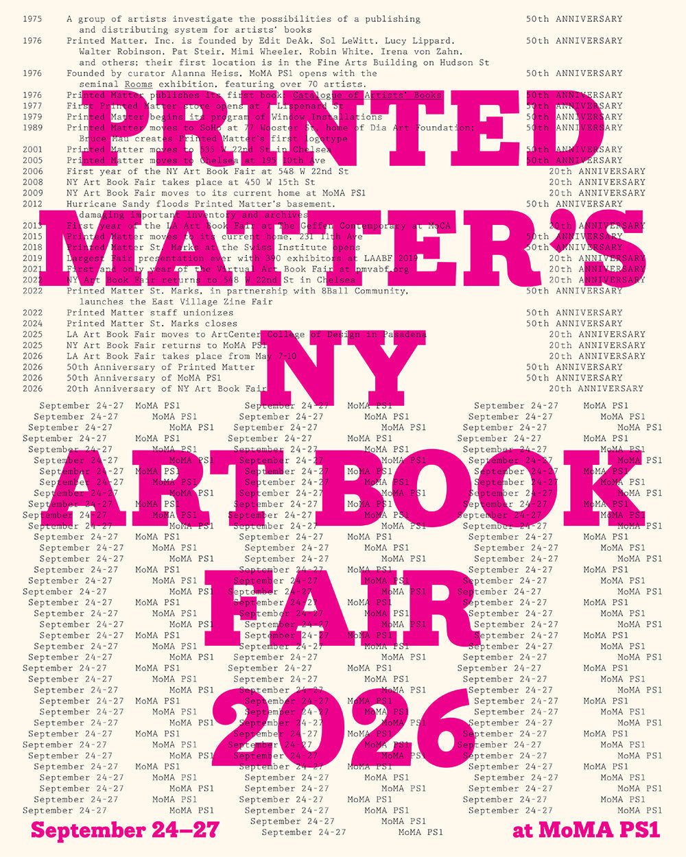 Printed Matter’s NY Art Book Fair 2026に参加します。